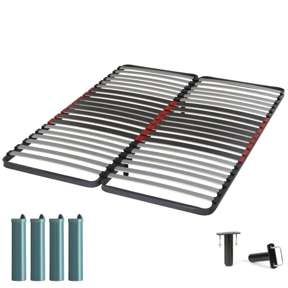 Sommier à lattes + pieds Jupiter 2x80x200 - avec pieds