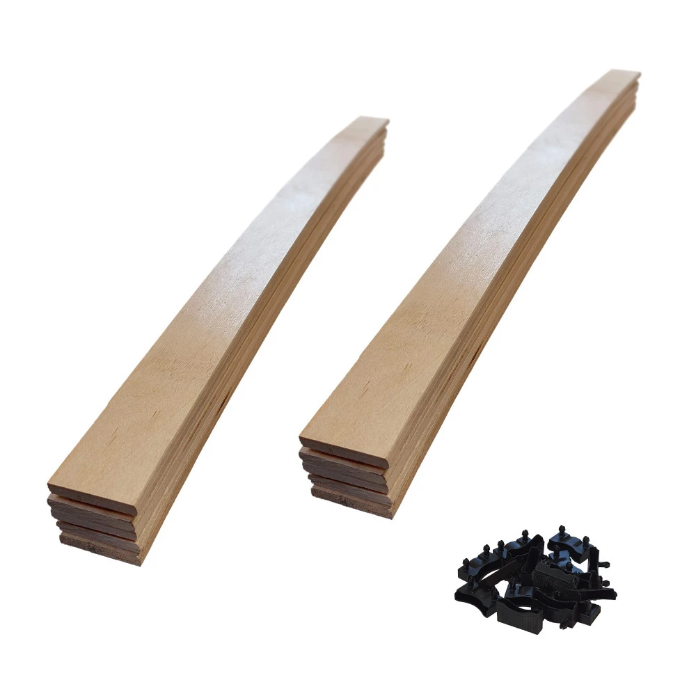 10 lattes + embouts - 680x48x8 mm - lit 140 - pour sommier / bz / clic clac