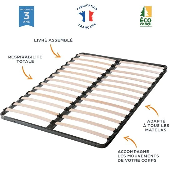 Sommier 90x190 13 lattes C213