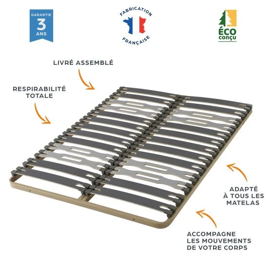 Sommier 90x190 C413 13 lattes