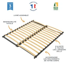 Sommier extensible 90 - 160x190 27 lattes