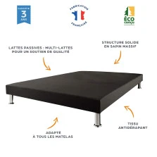 Sommier tapissier + tête 160x200 Deco 12 lattes