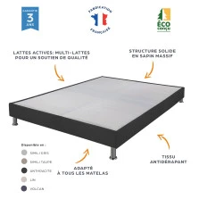 Sommier tapissier 140x190 Omega blanc 2x18 lattes