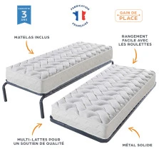 Ensemble gigogne + matelas 80x190