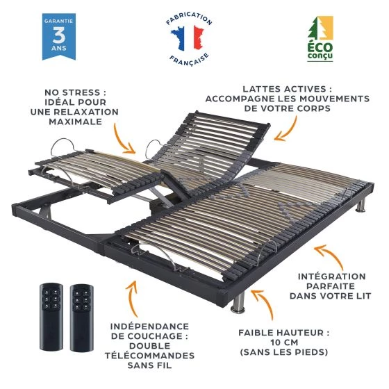 Lit électrique S50 + matelas Louxor 80+80x200
