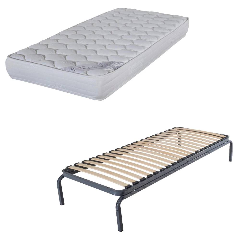 Lit métal gigogne + matelas Montana 90x190