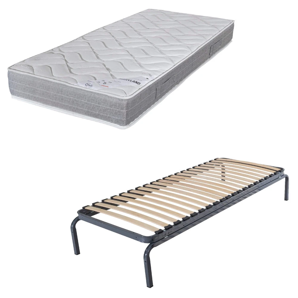 Lit métal gigogne + matelas Maryland 90x190
