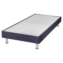 Sommier tapissier + jeu de pieds 70x190 Omega tissu volcan 18 lattes