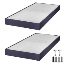 Sommier tapissier + jeu de pieds 90+90x200 Omega tissu volcan 18 lattes