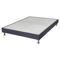 Sommier tapissier + jeu de pieds 140x200 Omega tissu volcan 2x18 lattes