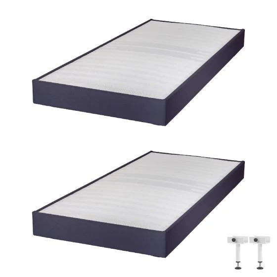 Sommier tapissier 80+80x200 Omega tissu volcan 18 lattes