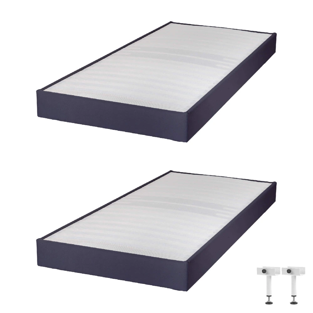 Sommier tapissier 90+90x200 Omega tissu volcan 18 lattes