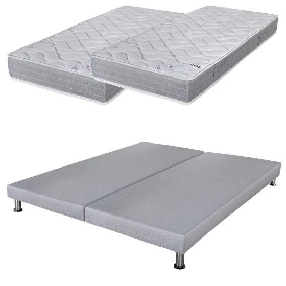 Ensemble tapissier Maryland Gris finaud 2x90x190