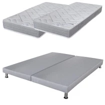 Ensemble tapissier Maryland Gris finaud 2x90x190