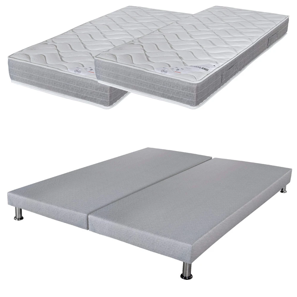 Ensemble tapissier Maryland Gris finaud 2x90x190