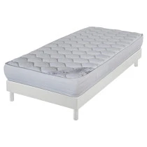 Sommier + Pieds + Matelas Blanc DecoKit 90x190