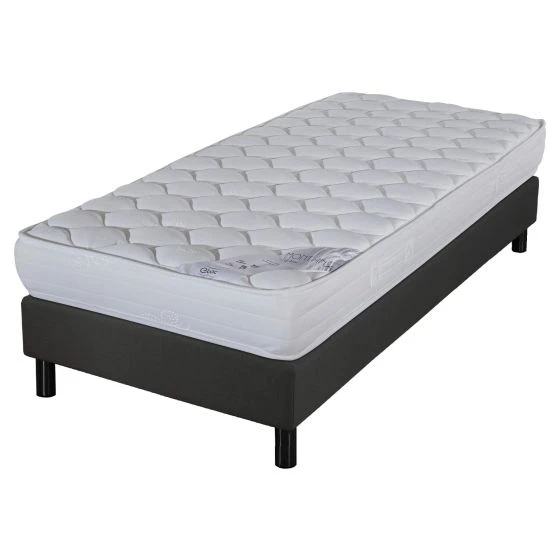 Sommier + Pieds + Matelas Newkit Anthracite 90x190