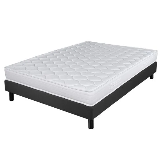 Sommier + Pieds + Matelas Newkit Anthracite 160x200