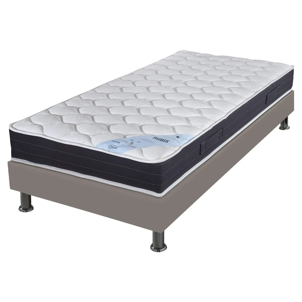 Ensemble tapissier Rubis Omega simili taupe 90x200