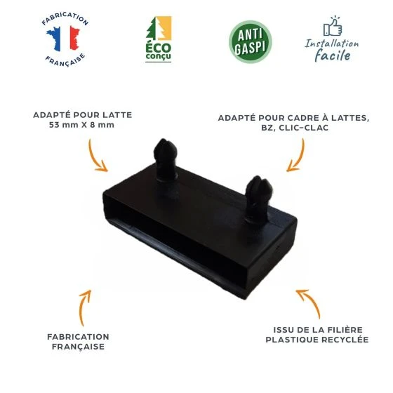 Lot de 50 embouts pour lattes de 53 x 8 mm