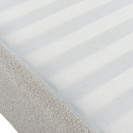 Sommier + jeu de pieds 140x190 Newkit tissu Crème