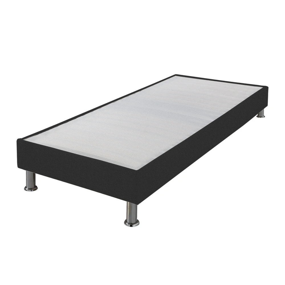 Sommier tapissier + jeu de pieds 80x190 Omega anthracite 18 lattes