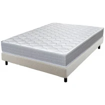 Sommier + Pieds + Matelas Madere Newkit tissu Crème 160x200