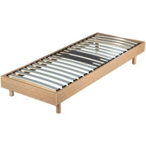 Sommier + jeu de pieds 90x190 Decokit 18 lattes Chêne Oak