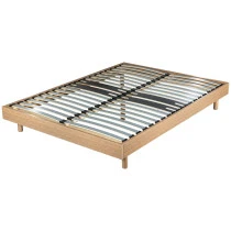 Sommier + jeu de pieds 160x200 Decokit 2x18 lattes Chêne Oak