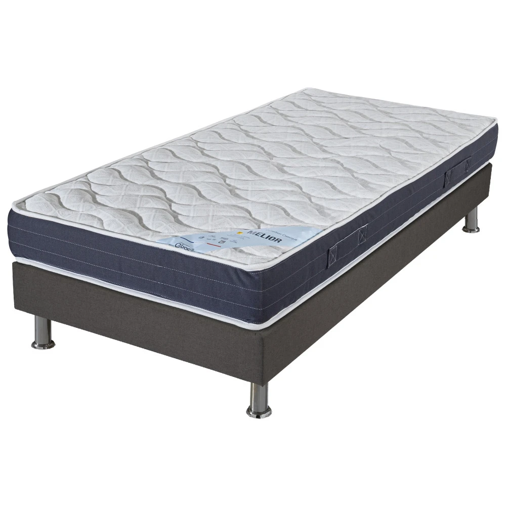 Ensemble tapissier Melior Omega anthracite 90x200