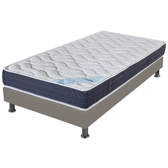 Ensemble tapissier Melior Omega simili taupe 80x190