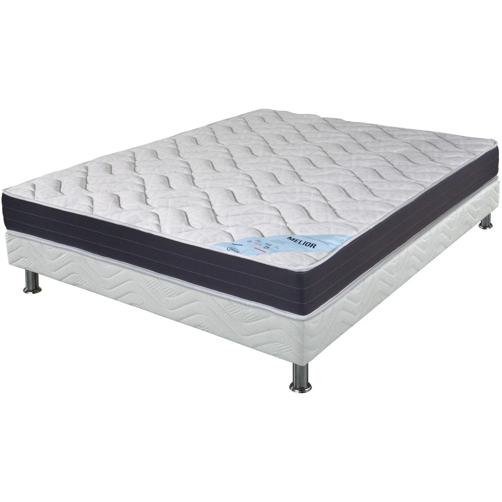 Ensemble tapissier Melior Omega strech blanc 160x200