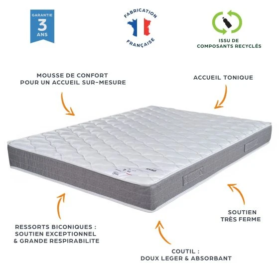 Ensemble tapissier Ryad Omega strech blanc 80x190