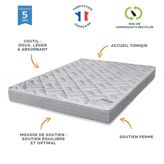 Ensemble tapissier Maryland Omega strech blanc 140x190