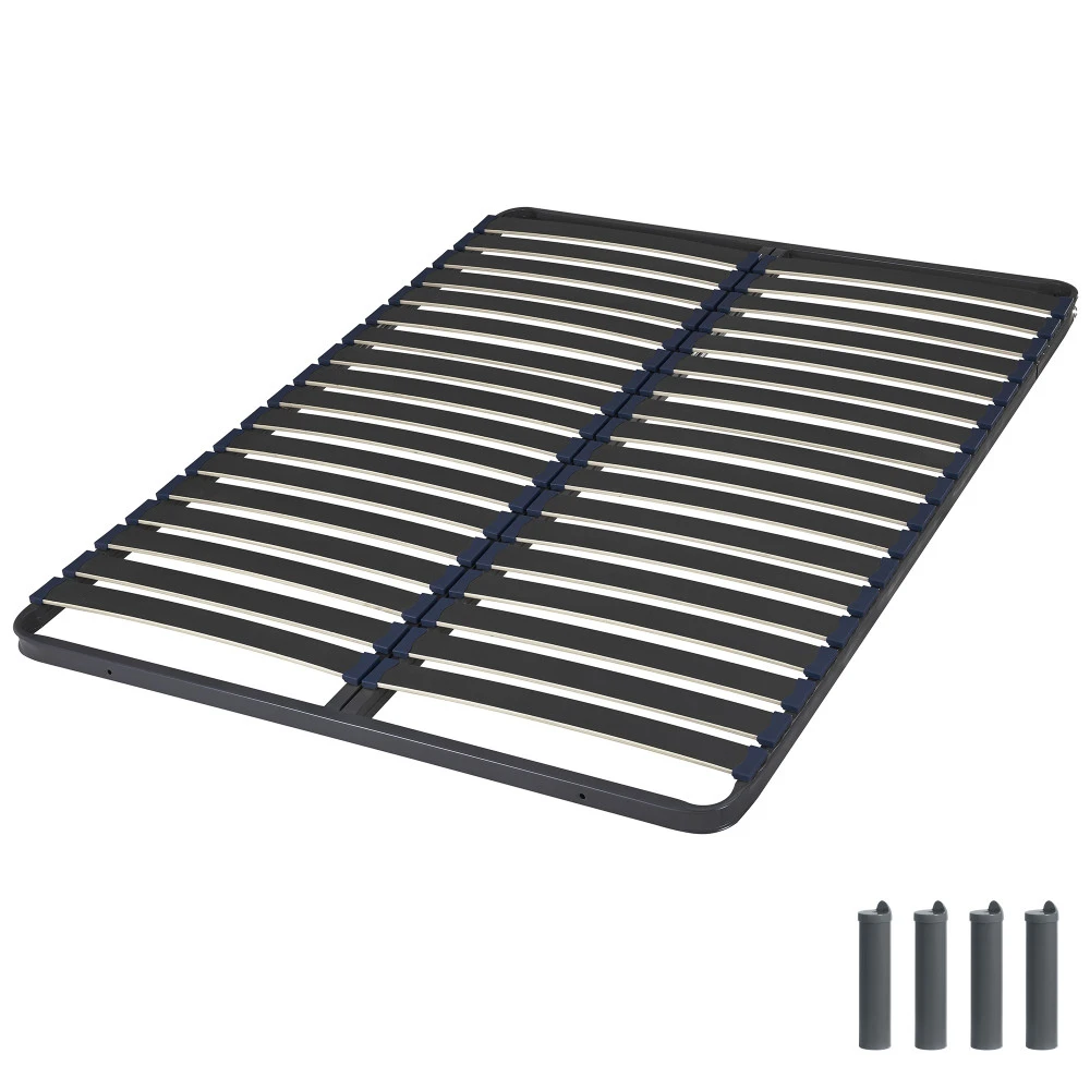 Sommier + jeu de pieds 140x190 Iota 2x18 lattes