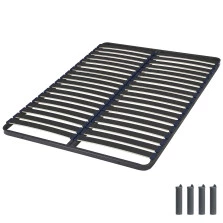 Sommier + jeu de pieds 140x200 Iota 2x18 lattes