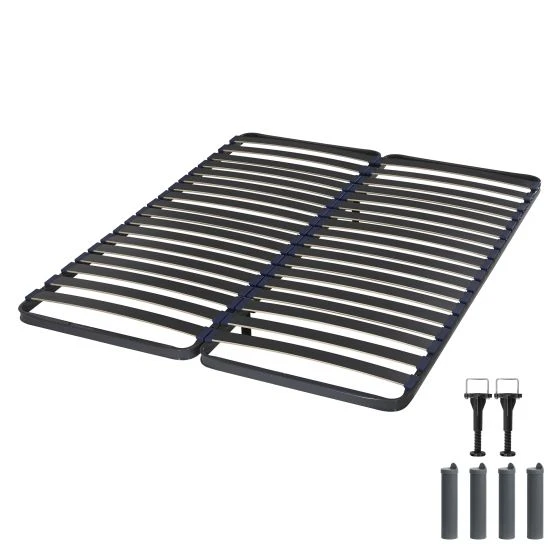 Sommier + jeu de pieds 90+90x200 C39 2x18 lattes