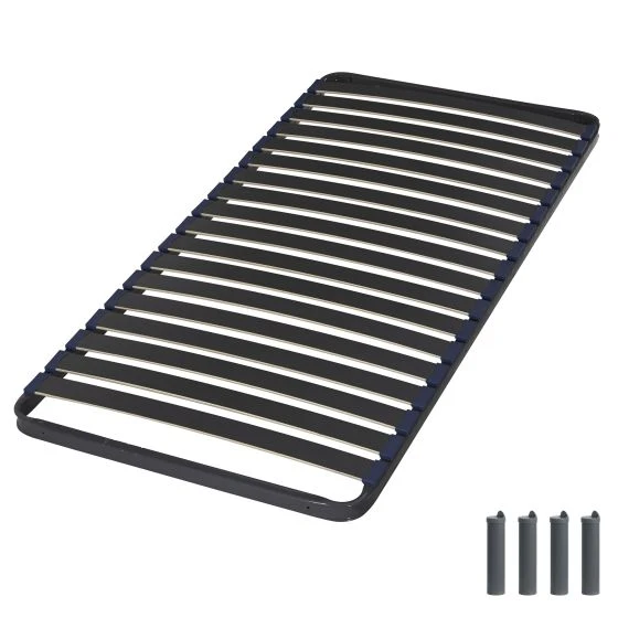 Sommier + jeu de pieds 90x200 C39 18 lattes