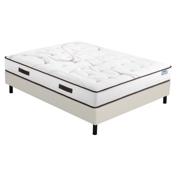 Sommier + Pieds + Matelas Moorea Newkit Bouclette 160x200