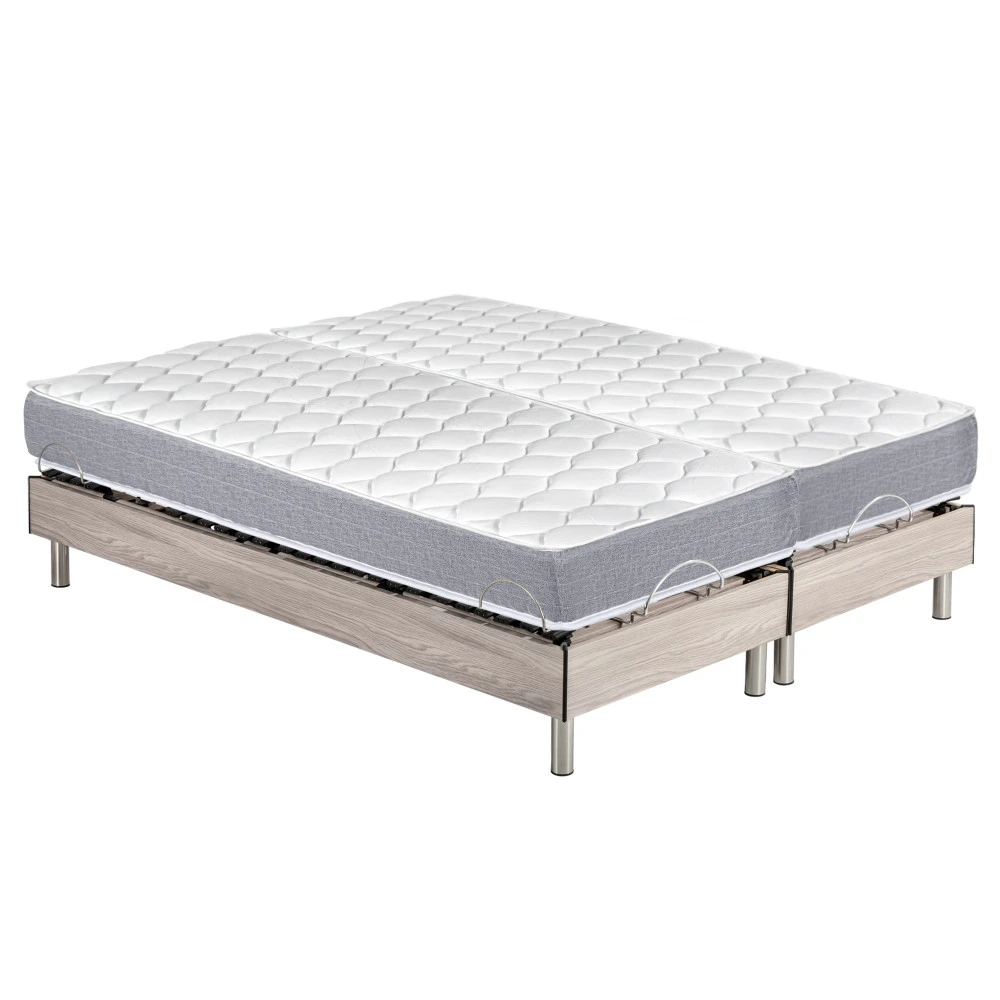 Lit électrique 90+90x200 S73 + matelas Wave
