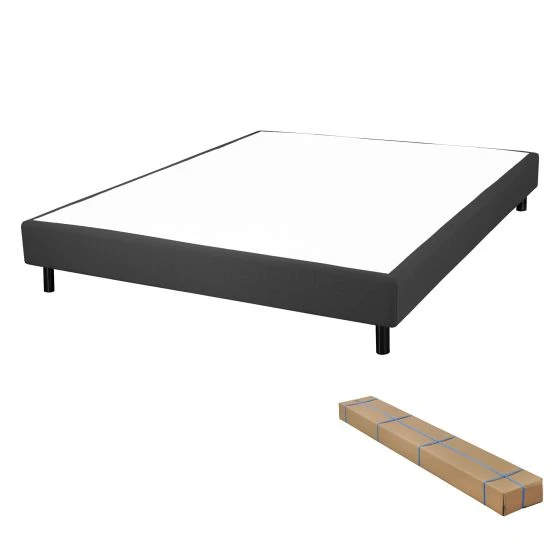 Sommier + Pieds + Matelas Record Newkit Anthracite 160x200