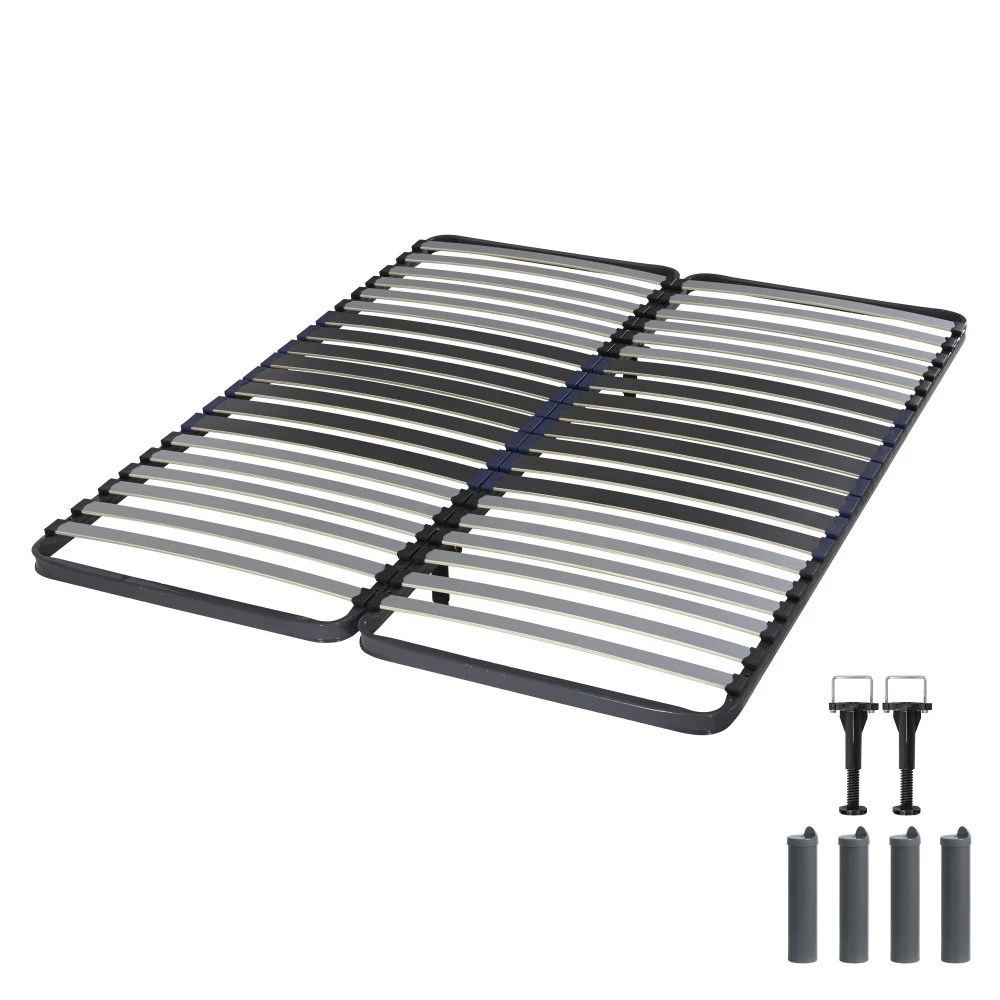 Sommier + pieds 80+80x200 2x21 lattes C34