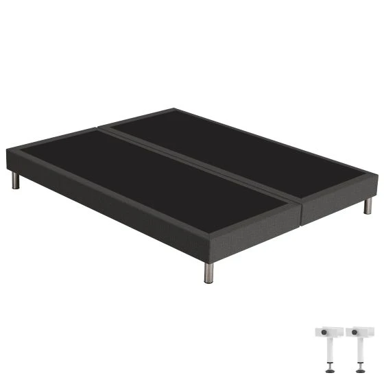 Sommier tapissier + pieds 2x90x200 SR15 anthracite 3