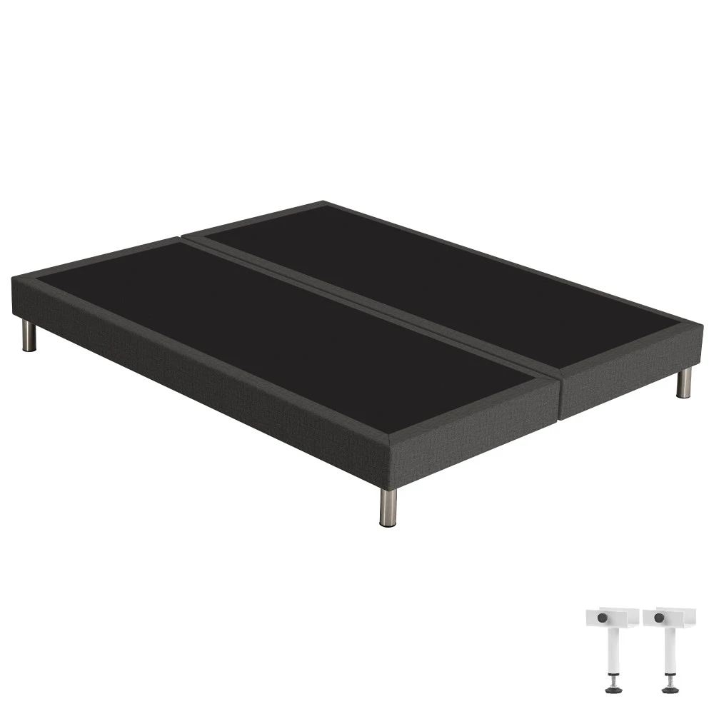 Sommier tapissier + pieds 2x80x200 SR15 anthracite 3