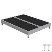 Sommier tapissier + pieds 2x90x190 SR15 gris cobalt