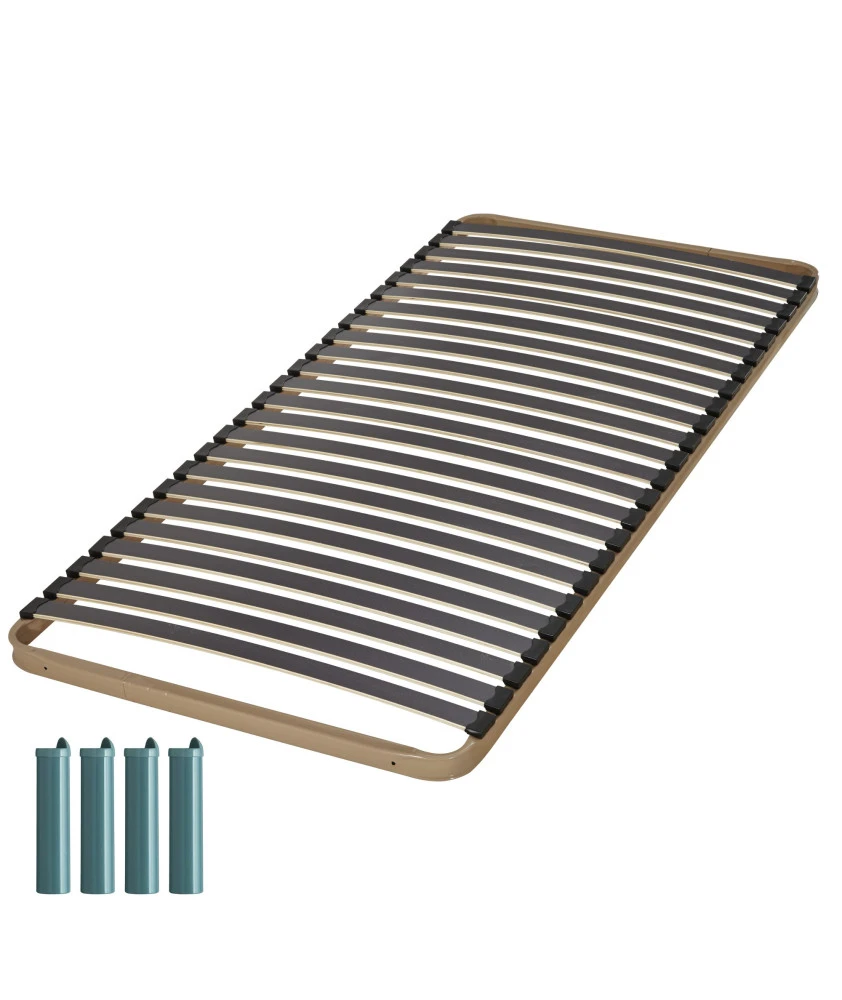 Sommier + jeu de pieds 90x190 Theta 24 lattes
