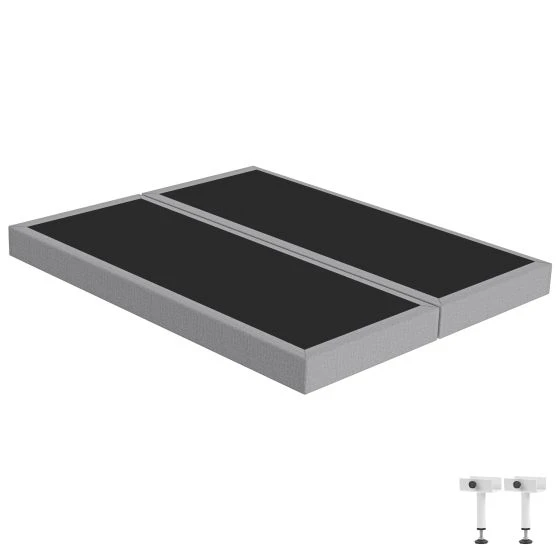 Sommier tapissier 2x90x190 SR15 gris cobalt