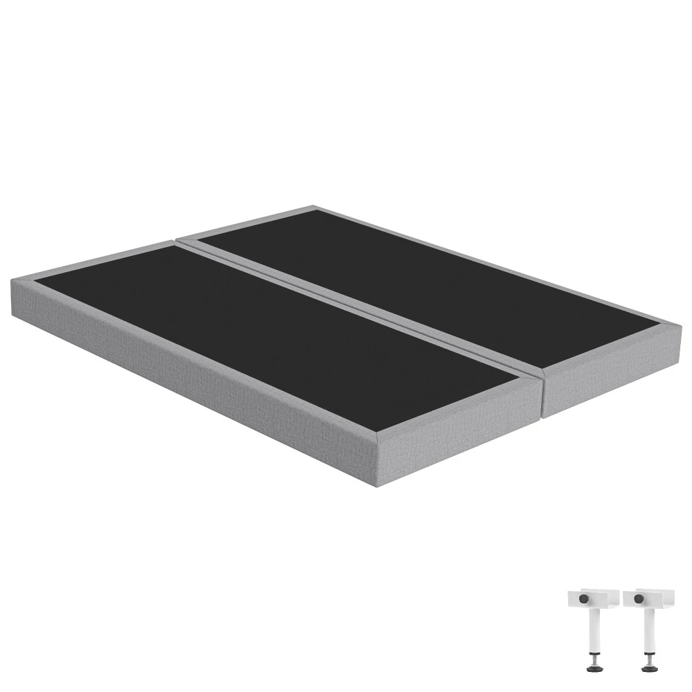 Sommier tapissier 2x90x190 SR15 gris cobalt
