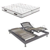 Lit relaxation électrique S62 + matelas Myriade 80+80x200
