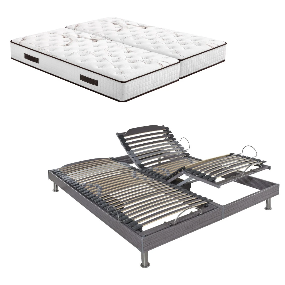 Lit relaxation électrique S62 + matelas Myriade 80+80x200